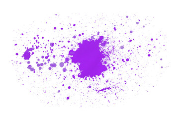 Bright purple watercolor or ink stains with watercolor marks. Brush strokes and watercolor splashes set on a transparent background.