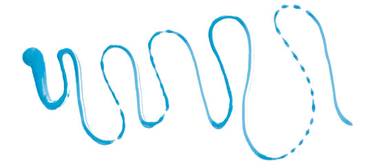 Bright light blue watercolor or ink stains with watercolor marks. Brush strokes and watercolor splashes set on a transparent background.
