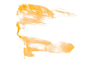 Bright yellow watercolor or ink stains with watercolor marks. Brush strokes and watercolor splashes set on a transparent background.