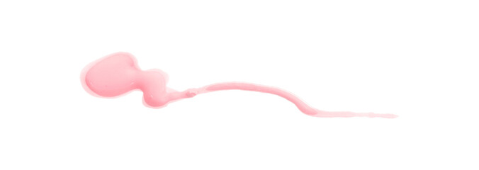 Bright pink watercolor or ink stain with watercolor marks. Brush strokes and watercolor splashes set on transparent background.