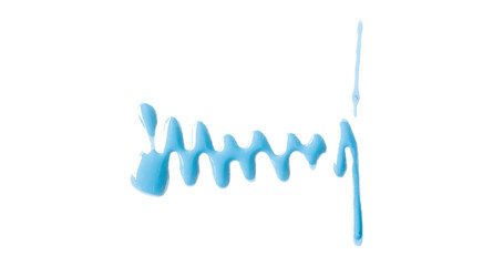 Bright light blue watercolor or ink stains with watercolor marks. Brush strokes and watercolor splashes set on a transparent background.
