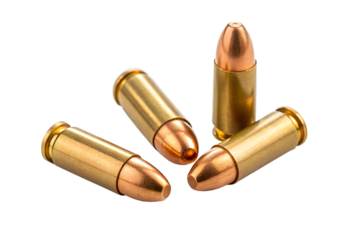 Premium 4K Ammunition Close-Up on White Background