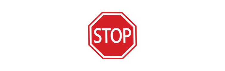 Stop traffic sign, red vector illustration 