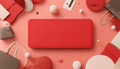 Red and white Sale banner backdrop