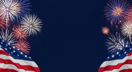 happy Independence Day 4th july of United States America american flag fireworks