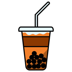 Obraz premium Boba Drink Illustration