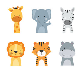 Cute Safari Animals Set
