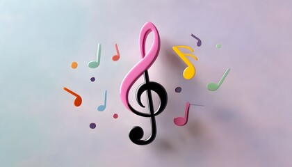 Music notes song. Key melody