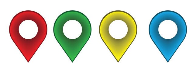 set of colourful map pointers vector design