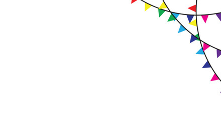 Carnival colored garlands and bunting. Vector isolated illustration. Confetti festive colorful carnival illustration design