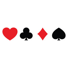 Classic Playing Card Suits – Heart, Club, Diamond, Spade Icons