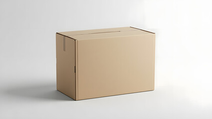 Elegant Packaging Box Mockup with Dramatic Shadow and High Gloss Reflection on Neutral Background
