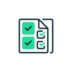 Checklist Two Tone Color Icon. linear style sign for mobile concept and web design. Outline vector icon.