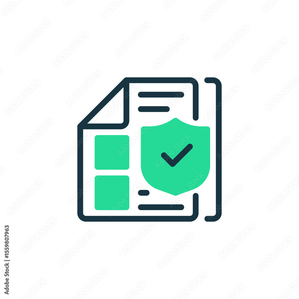 Poster security check two tone color icon. linear style sign for mobile concept and web design. outline vec