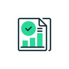 Report Document Two Tone Color Icon. linear style sign for mobile concept and web design. Outline vector icon.