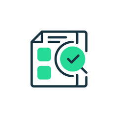 Audit Checklist Two Tone Color Icon. linear style sign for mobile concept and web design. Outline vector icon.