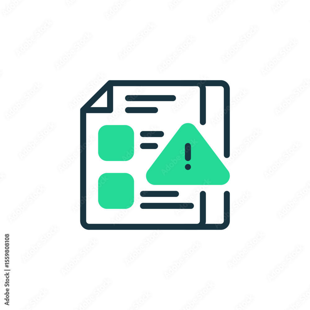 Poster error report two tone color icon. linear style sign for mobile concept and web design. outline vecto