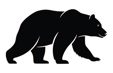 Black bear silhouette, a powerful animal icon for wilderness, nature, wildlife, or forest-themed designs, conveying strength and natural habitat.