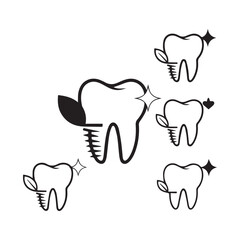 Modern Logo Icons for Smile Factory Dental Implant Clinic Where Elegance Meets Playful, Professional Care.