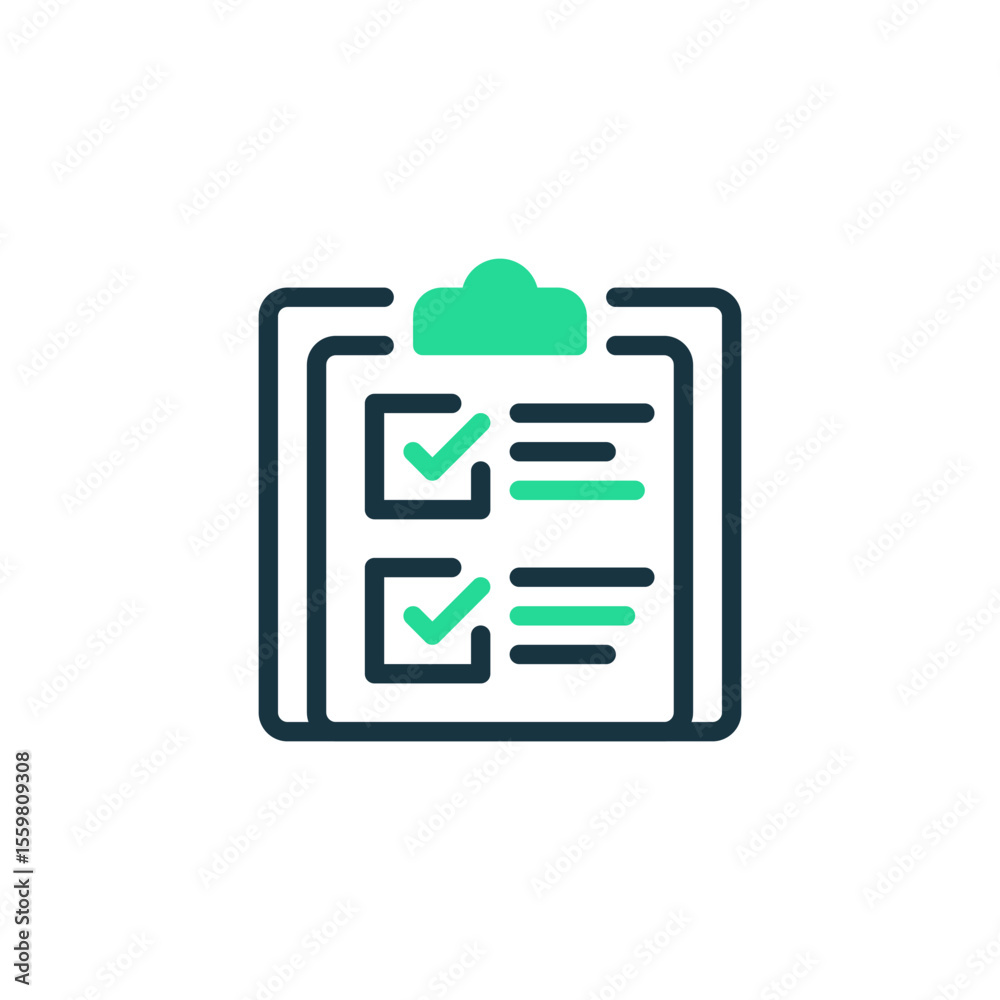 Poster to-do list two tone color icon. linear style sign for mobile concept and web design. outline vector 