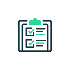 To-Do List Two Tone Color Icon. linear style sign for mobile concept and web design. Outline vector icon.