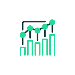Progress Chart Two Tone Color Icon. linear style sign for mobile concept and web design. Outline vector icon.