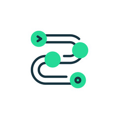 Project Timeline Two Tone Color Icon. linear style sign for mobile concept and web design. Outline vector icon.