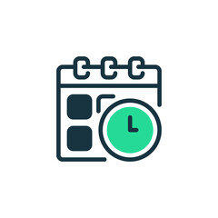 Deadline Reminder Two Tone Color Icon. linear style sign for mobile concept and web design. Outline vector icon.
