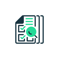 Audit Checklist Two Tone Color Icon. linear style sign for mobile concept and web design. Outline vector icon.