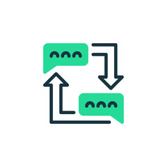 Feedback Loop Two Tone Color Icon. linear style sign for mobile concept and web design. Outline vector icon.