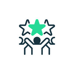 Team Motivation Two Tone Color Icon. linear style sign for mobile concept and web design. Outline vector icon.