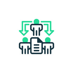 Delegation Task Two Tone Color Icon. linear style sign for mobile concept and web design. Outline vector icon.