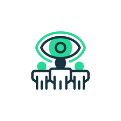Shared Vision Two Tone Color Icon. linear style sign for mobile concept and web design. Outline vector icon.