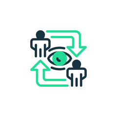 Shared Vision Two Tone Color Icon. linear style sign for mobile concept and web design. Outline vector icon.