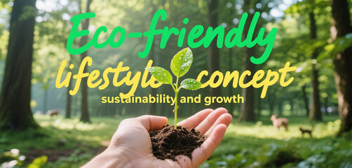 Eco-friendly lifestyle concept, focusing on sustainability and growth.