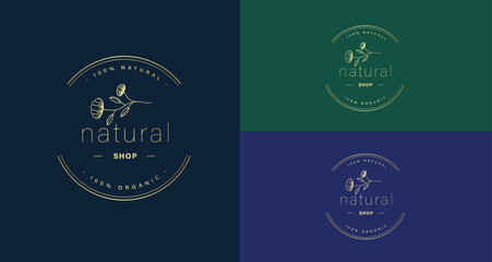 Wedding logos, botanical logo, floral frame for labels, hand drawn elegant, delicate and minimalist monogram collection. Botanical vector design