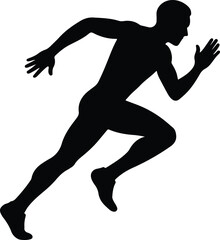 Silhouette sprinter running at high speed vector illustration