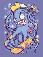 funny cartoon octopus