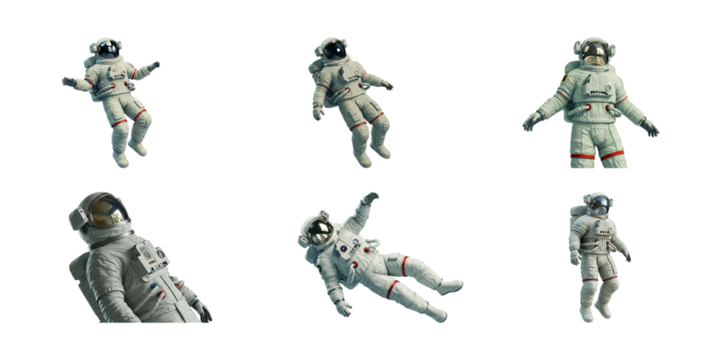 Astronauts in weightlessness: The astronaut, a symbol of humanity's boundless ambition and exploratory spirit, floats in the stark expanse of space, embodying the very essence of zero gravity.