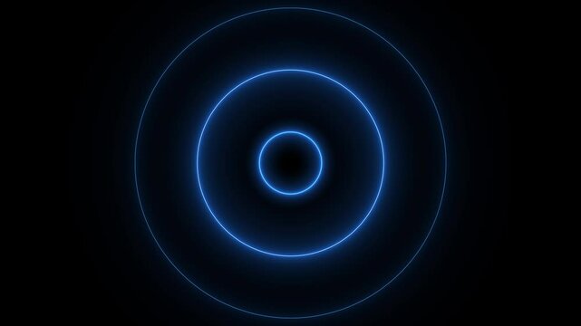 Blue circles diverge to the edge. Concept of pain and bruise. Radar sonar lines animation.