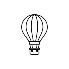 Obraz premium Black line icon of a hot air balloon representing adventure and travel
