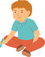 Boy Coloring on the Floor

