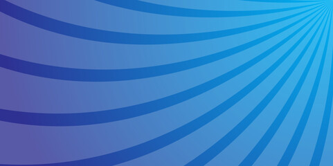 Abstract Morning Blue Sunrise Background with Glowing Radial Lines and Sun Rays.