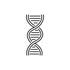 Black line icon of a DNA strand representing biotech and genetics