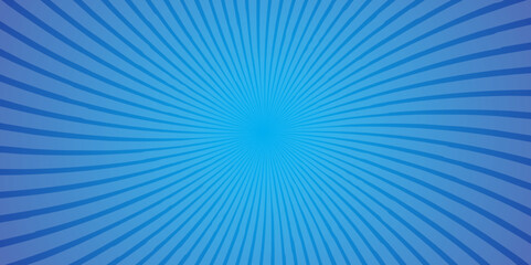Abstract Blue Radiating Sunrise Lines with Optical Light and Gentle Glow Design.