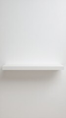 Minimal Floating Shelf Against Pure White Background with Soft Shadows