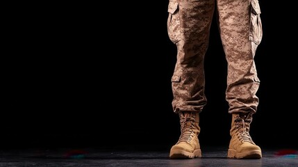 Marine in uniform at ceremony, standing tall in honor of fellow soldiers