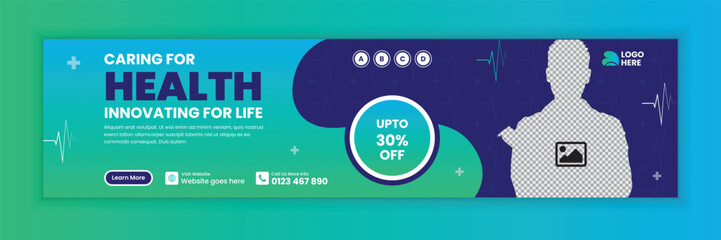 Healthcare and Medical LinkedIn Cover Design or doctors, Clinics, and Promotion Web Banner Template
