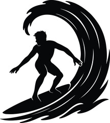 surfer silhouette vector