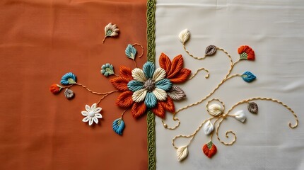 embroidery on a fabric